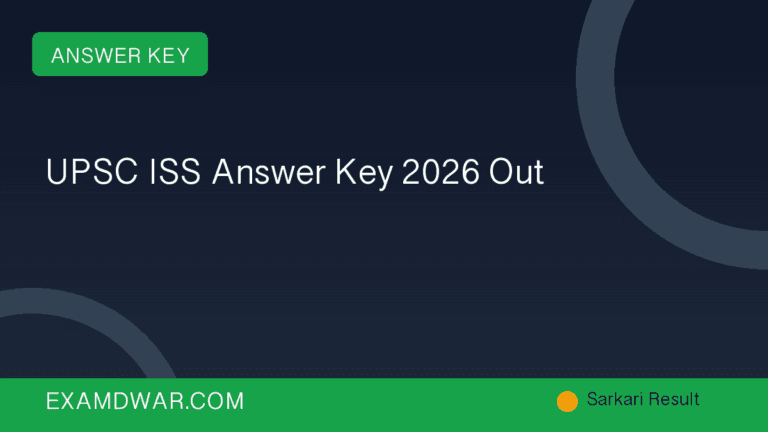 UPSC ISS Answer Key 2026 Out