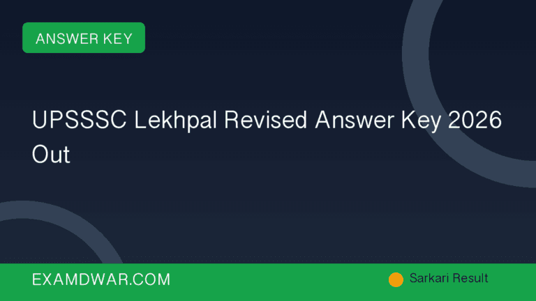 UPSSSC Lekhpal Revised Answer Key 2026 Out