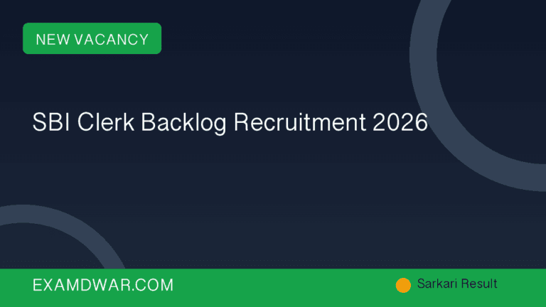 SBI Clerk Backlog Recruitment 2026