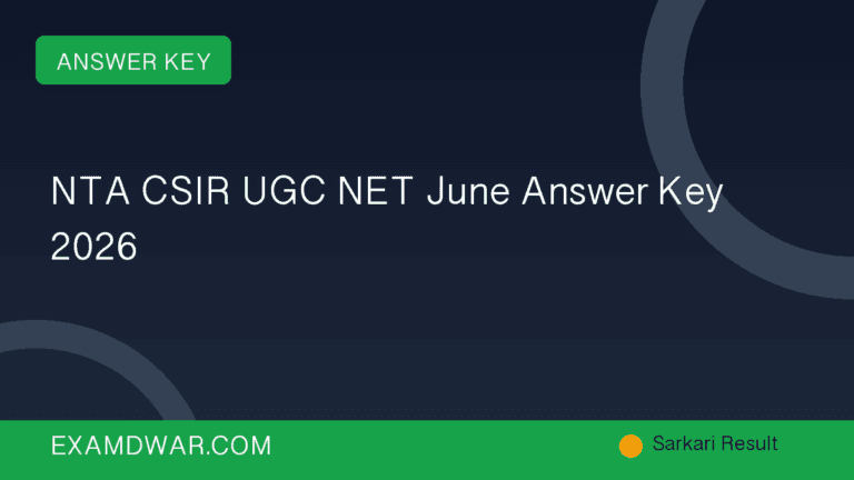 NTA CSIR UGC NET June Answer Key 2026