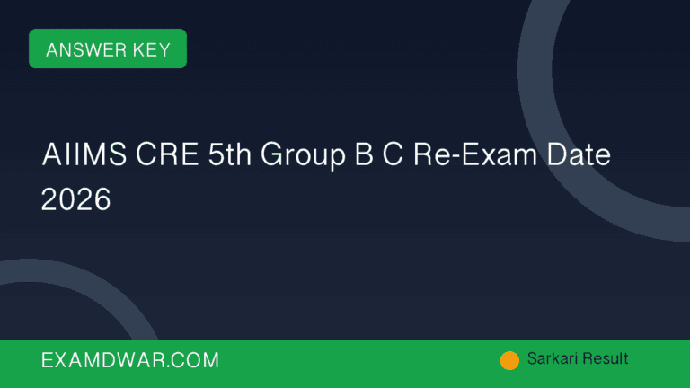 AIIMS CRE 5th Group B C Re-Exam Date 2026