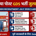 India Post GDS Recruitment 2026 – ग्रामीण डाक सेवक 25000+ पदों पर ऑनलाइन फॉर्म शुरू