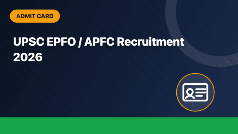UPSC EPFO / APFC Recruitment 2026